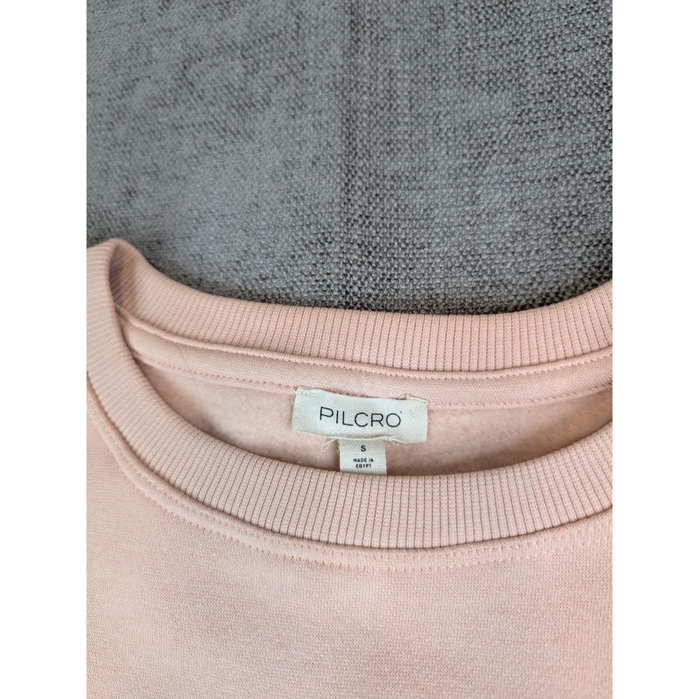 Pilcro by Anthropologie Sweater Women S Pink Mixed Rib Baggy Sweatshirt Pullover - Picture 6 of 7